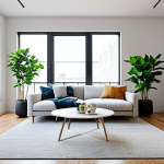 Modern Apartment Transformation**

"A bright and airy living room in a transformed modern apartment, featuring minimalist furniture, a textured rug, and strategically placed indoor plants, fully clothed, professional, appropriate content, safe for work, perfect anatomy, correct proportions, natural pose, professional photography, high quality, modest decor, ample natural light, showcasing before-and-after comparison subtly blended, clean design."

**
