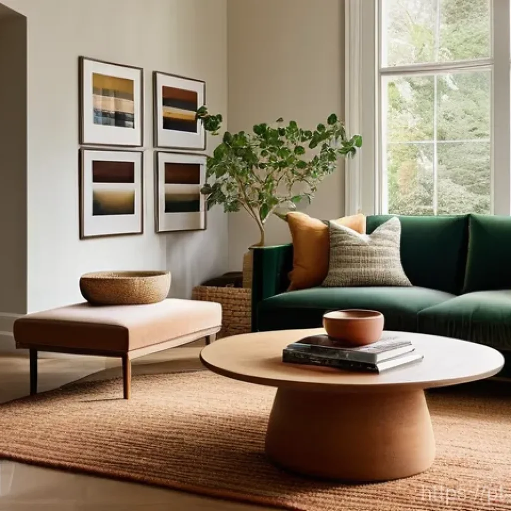 홈스타일리스트 이직 성공 사례 - **Prompt:** A cozy and elegantly styled living room, bathed in warm, soft natural light. The space f...