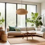 홈스타일링 실무 가이드 - **Prompt 1: A Cozy Living Room with Biophilic Design and Personal Memories**
    "A bright, inviting...