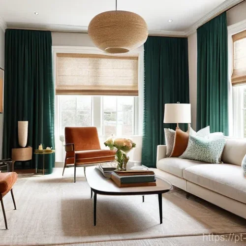 홈스타일링 실습 팁 - **A Harmonious Living Space with Thoughtful Lighting and Color.**
    A bright and inviting living r...