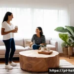 홈스타일링 프로젝트 피드백 받는 법 - **Prompt 1: A Cozy Living Room Feedback Session**
    A bright and inviting living room, recently re...