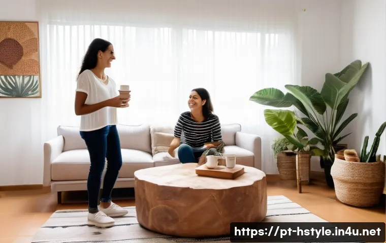 홈스타일링 프로젝트 피드백 받는 법 - **Prompt 1: A Cozy Living Room Feedback Session**
    A bright and inviting living room, recently re...