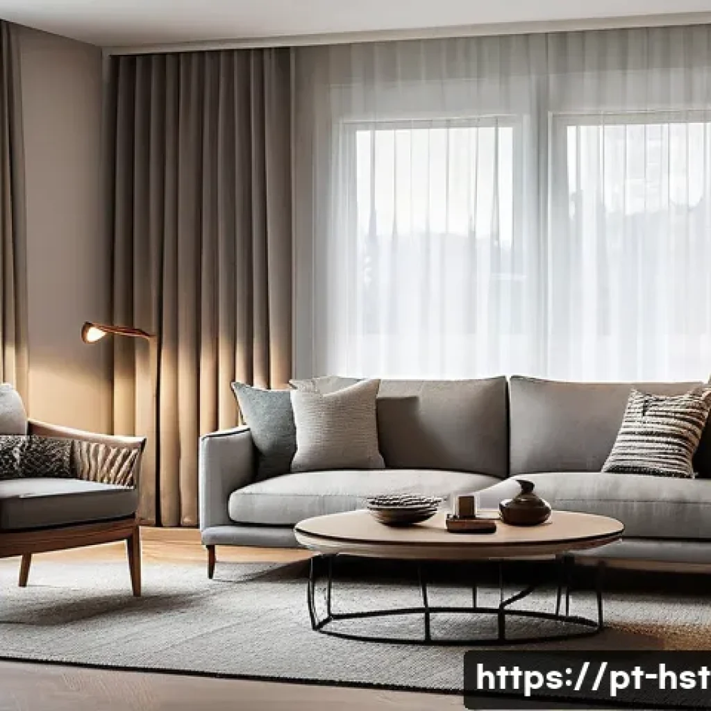 홈스타일리스트의 추천 도구와 소품 - A modern living room interior showcasing strategic lighting design with a combination of pendant lam...